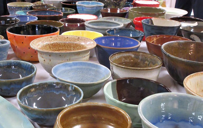 Picture of some of the ceramic bowls on the virtual bowl tables